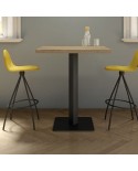 Mesa Alta Ibero Cancio con base central metálica y tapa en  laminado para cocina. Altura 90 cm.