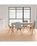 Mesa Quadra Nova Cancio con estructura de madera y encimera en porcelánico para cocina y hogar