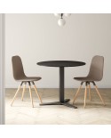 Mesa Peliccan Cancio con base central metálica y encimera en porcelánico para cocina y hogar