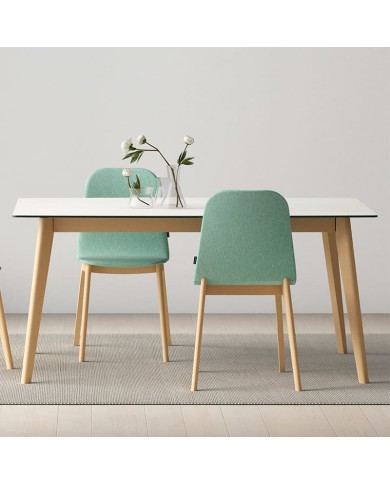 Mesa Atlas Cancio de madera y porcelánico para cocina y hogar