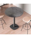 Mesa alta Circus Cancio con pie central en metal y encimera en porcelánico para cocina y hogar