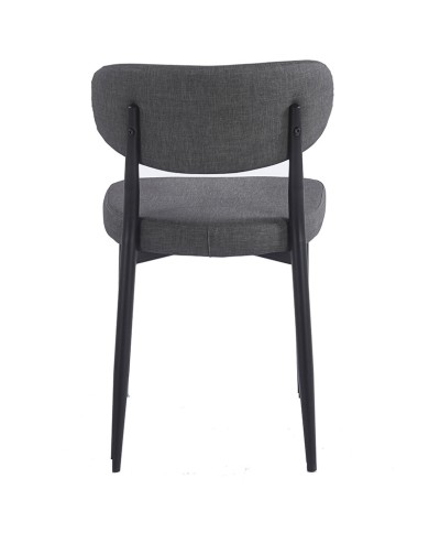 Silla tapizada gris y metálica para hogar y hostelería O23B