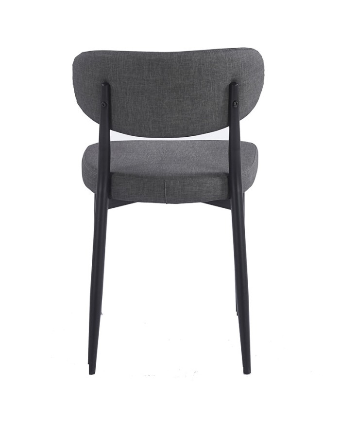 Silla tapizada gris y metálica para hogar y hostelería O23B