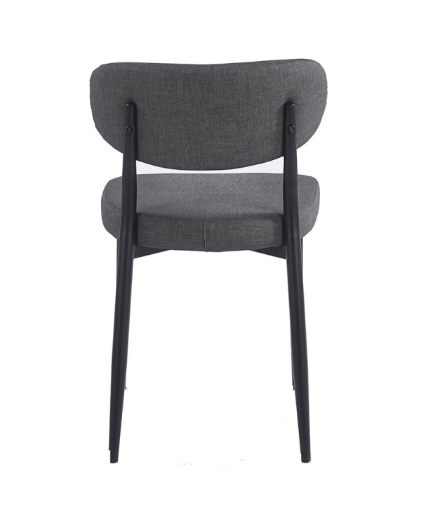 Silla tapizada gris y metálica para hogar y hostelería O23B