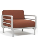 Sillón Máximo NARDI en polipropileno con fibra de vidrio y tapizado para exterior, hogar y hostelería. Sistema modular