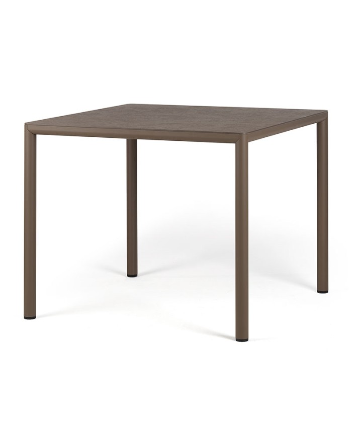Mesa Piave 90 NARDI en compacto y aluminio para exterior en jardín, terraza de hogar y hostelería