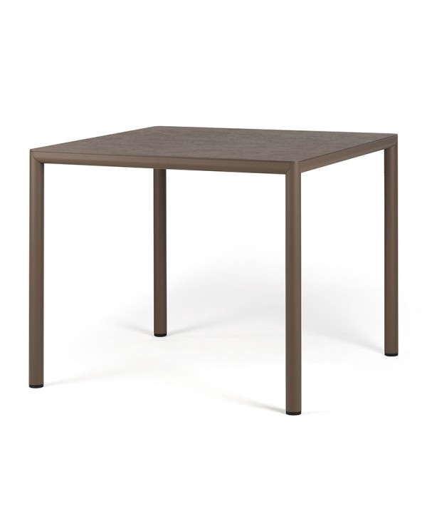 Mesa Piave 90 NARDI en compacto y aluminio para exterior en jardín, terraza de hogar y hostelería