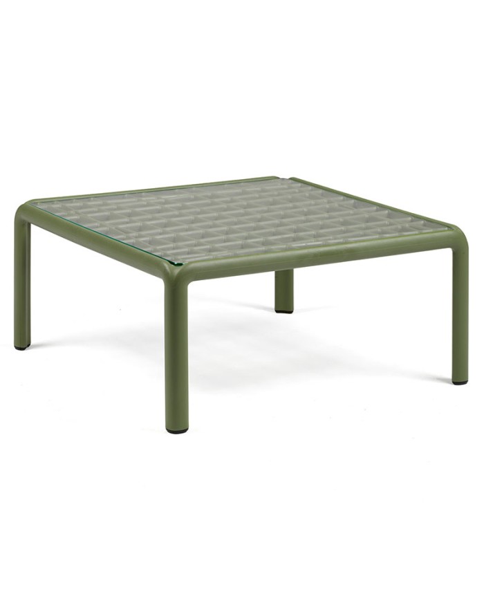 Mesa Komodo con cristal NARDI en polipropileno con fibra de vidrio para hogar y hostelería