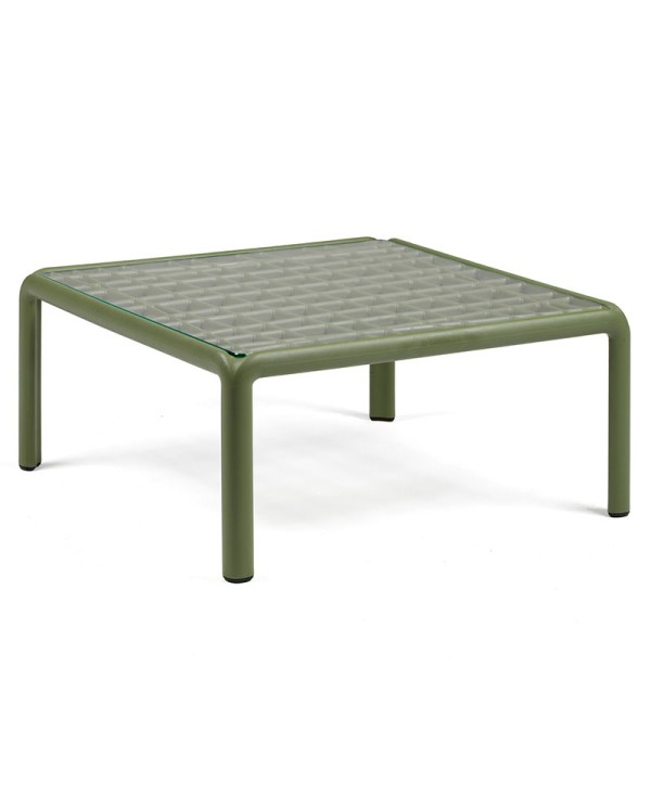 Mesa Komodo con cristal NARDI en polipropileno con fibra de vidrio para hogar y hostelería
