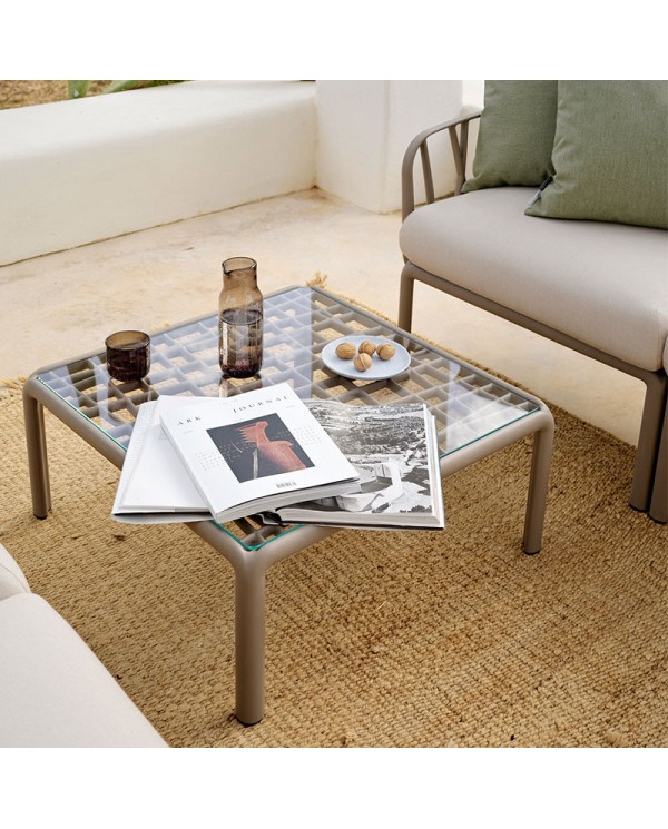 Mesa Komodo Nardi con cristal de 70x70