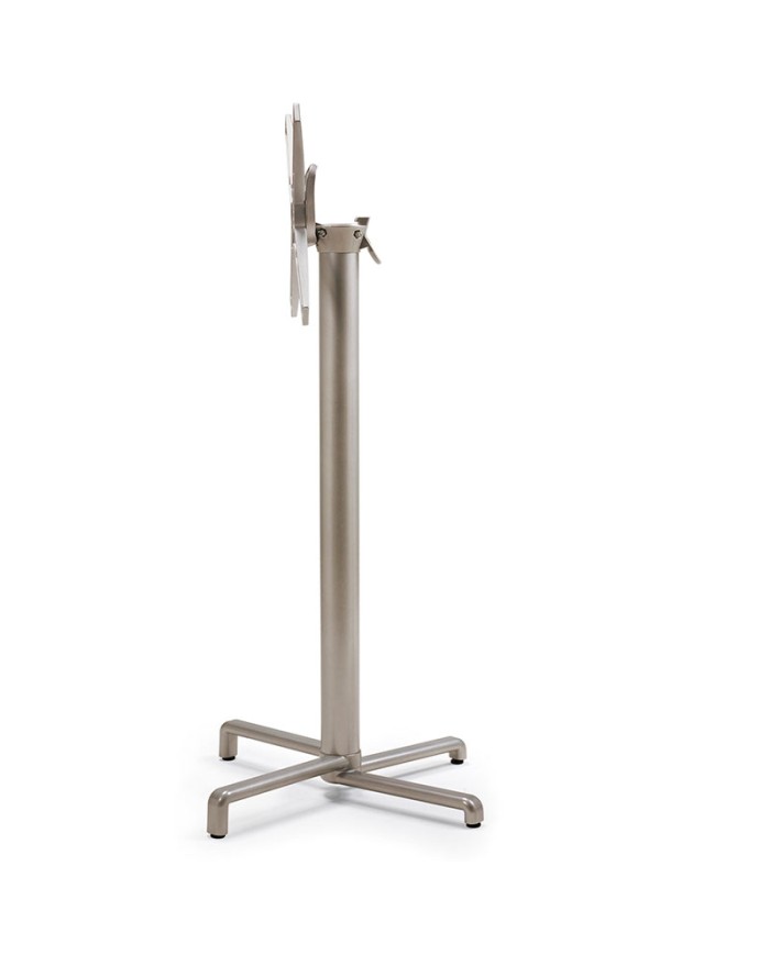 Base Scudo High Nardi  alta y plegable en aluminio para exterior en hostelería. Tablero máximo de 70x70 cm.