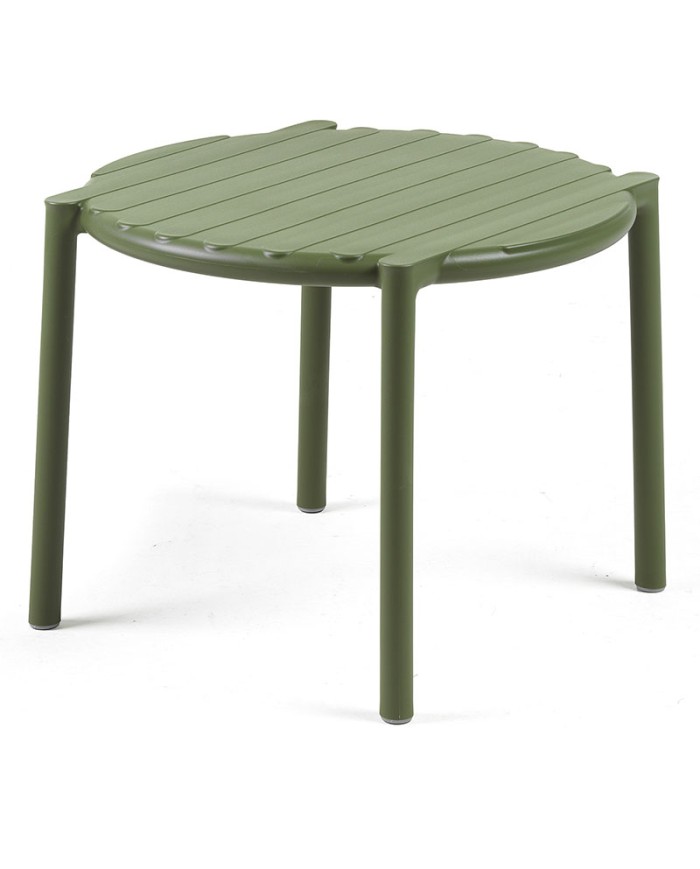 Mesa Doga NARDI redonda en polipropileno con fibra de vidrio para terrazas, jardines y hostelería exterior