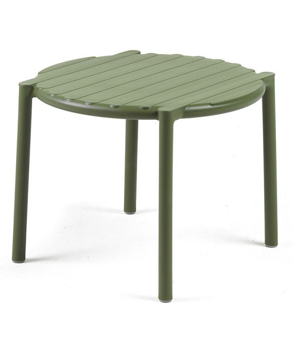 Mesa Doga NARDI redonda en polipropileno con fibra de vidrio para terrazas, jardines y hostelería exterior