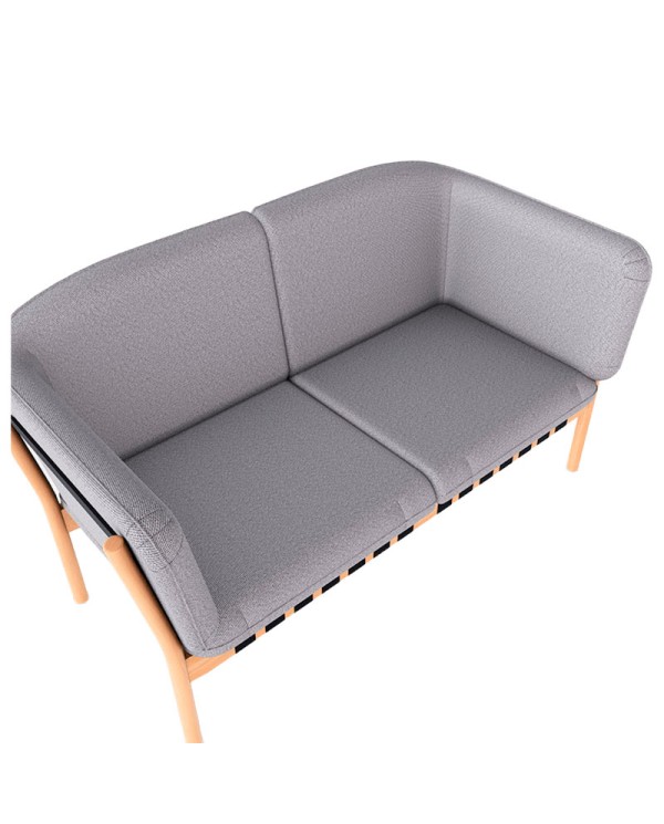 Trasera sofá lounge Dowel de dos plazas fabricado por TON en madera de haya