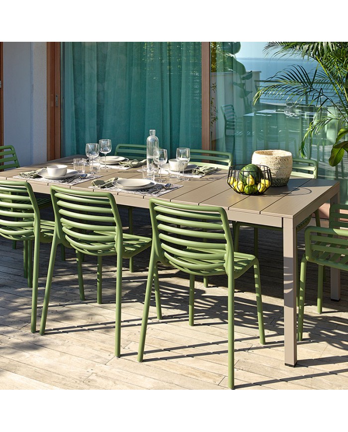 Mesa Rio Alu 140 Nardi extensible para terraza y jardín