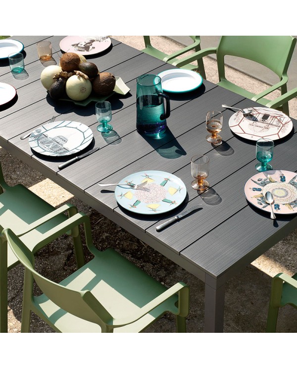 Mesa Rio Alu 140 Nardi extensible para terraza y jardín