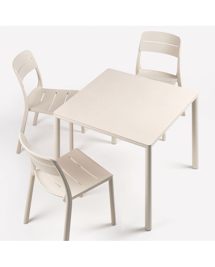 Mesa Piave 90 NARDI cuadrada fija para terraza y jardín