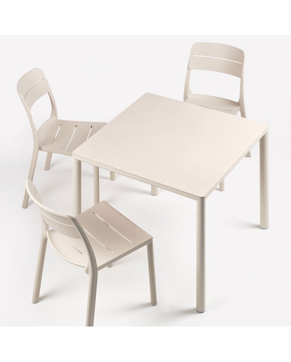Mesa Piave 90 NARDI cuadrada fija para terraza y jardín