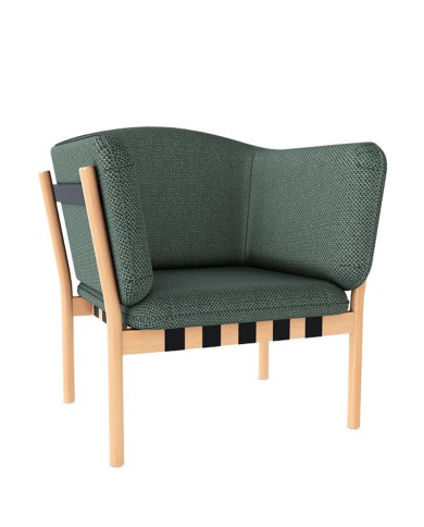 Sillón lounge Dowel de una plaza fabricado por TON en madera de haya