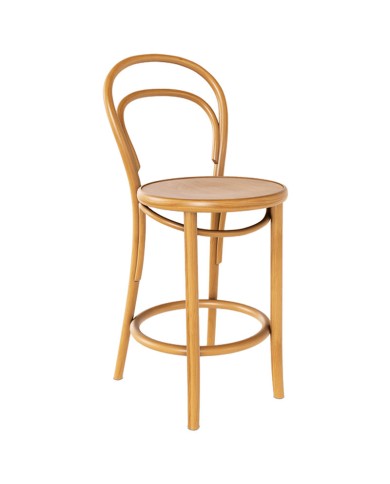 Taburete de diseño clásico en madera.