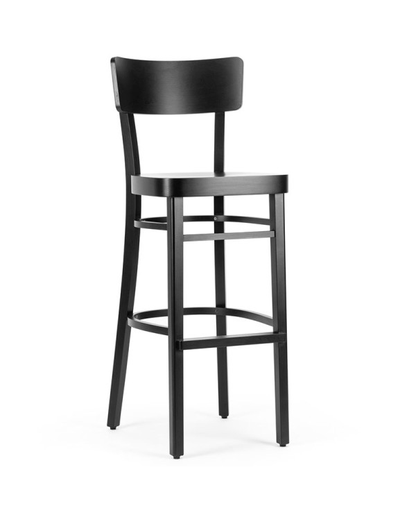 Taburete Ideal Bar TON 311 485 en madera de haya con asiento y respaldo de madera.