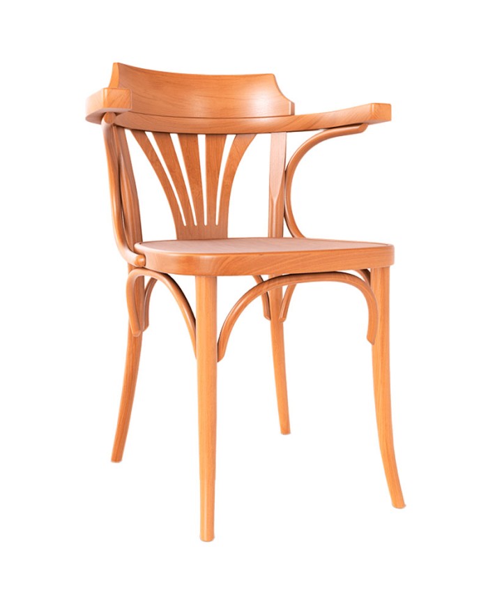 Sillón 25 TON 321 025 fabricado en madera de haya con asiento de madera.