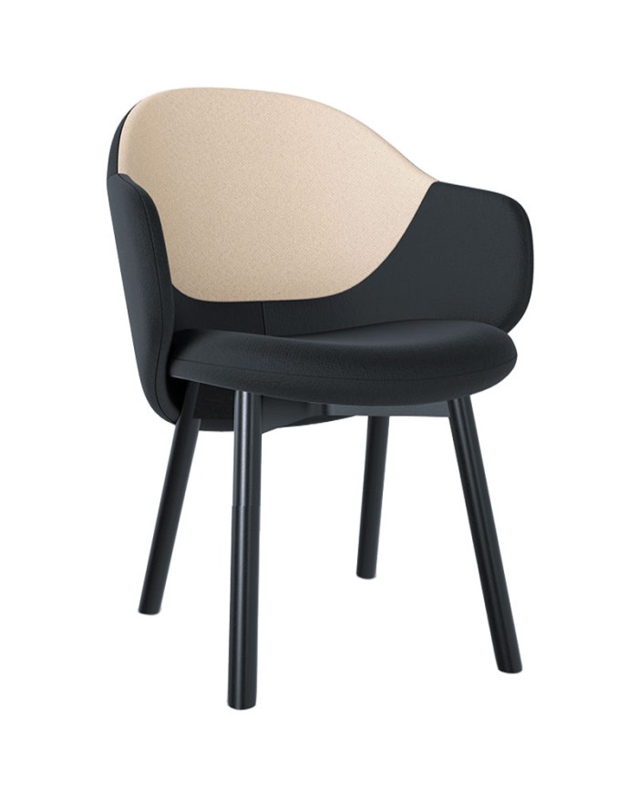 Sillón Albu TON 323 415 en madera de haya con asiento tapizado Serie A.