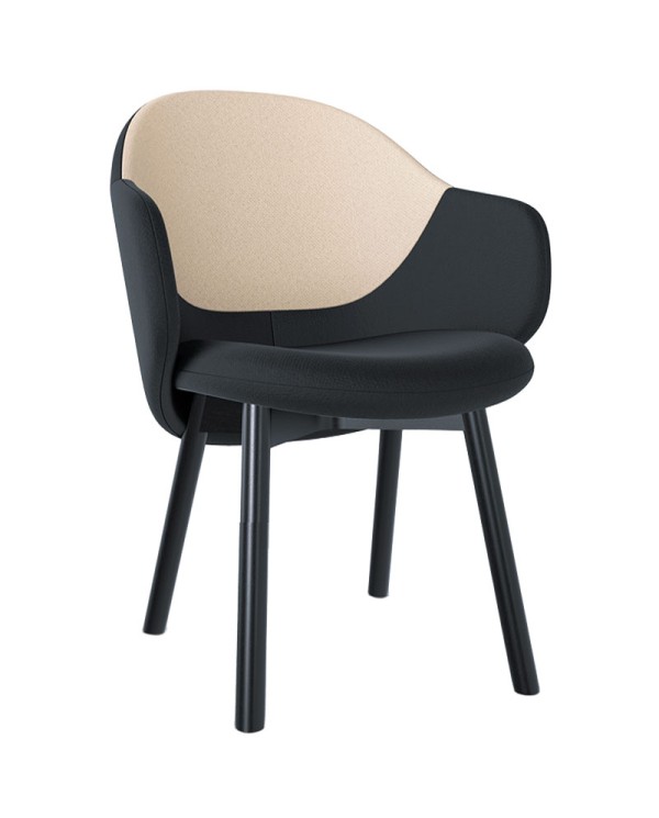 Sillón Albu TON 323 415 en madera de haya con asiento tapizado Serie A.