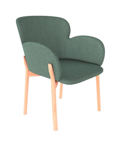 Sillón Ginger TON 323 379 en madera de haya con asiento tapizado Serie A.