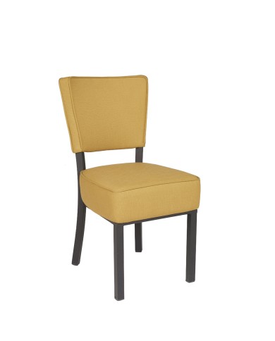 Silla Bohemia tapizada con patas metálicas y respaldo alto para hostelería y hogar