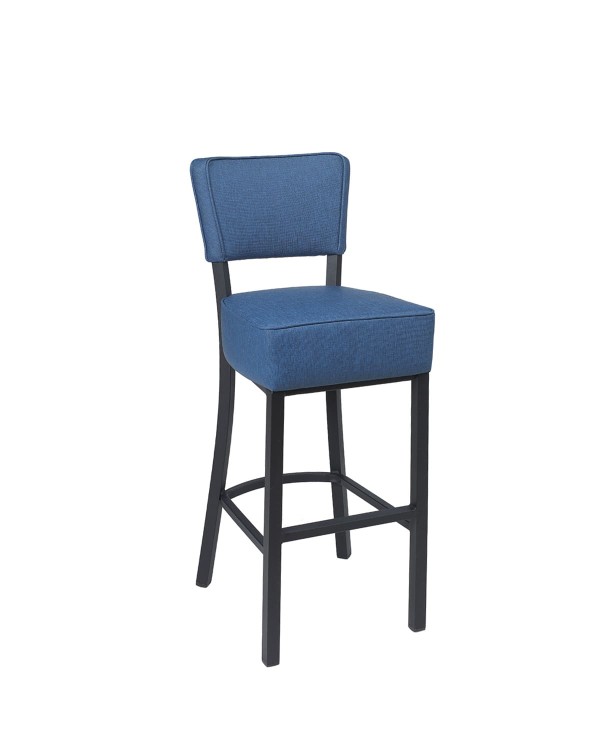 Taburete Bohemia tapizado con respaldo para barra L14B