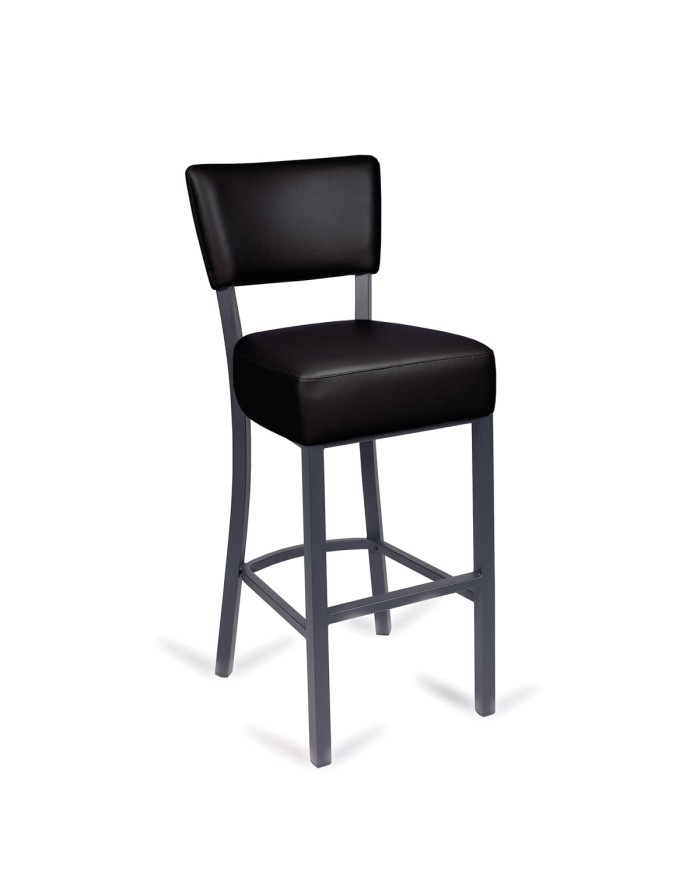 Taburete Bohemia tapizado con respaldo para barra L14B