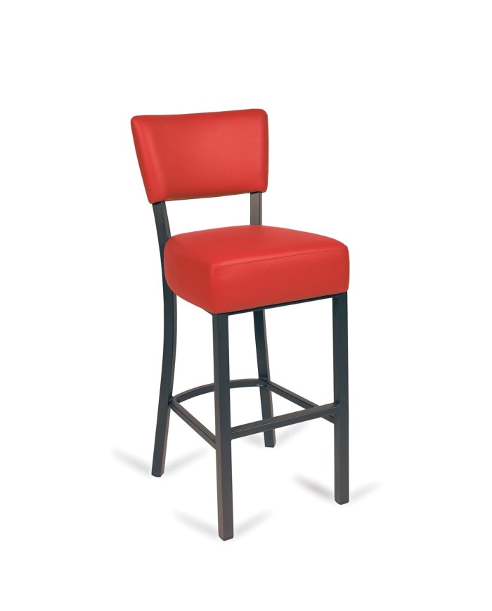 Taburete Bohemia tapizado con respaldo para barra L14B