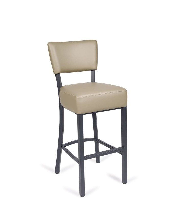 Taburete Bohemia tapizado con respaldo para barra L14B