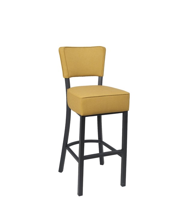Taburete Bohemia tapizado con respaldo para barra L14B