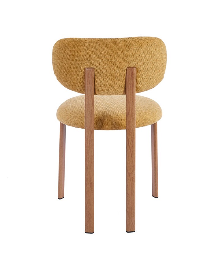 Silla mostaza de diseño contemporáneo para cafeterías y comedores.