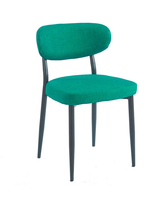 Silla tapizada verde esmeralda para restaurantes de imagen exclusiva O23
