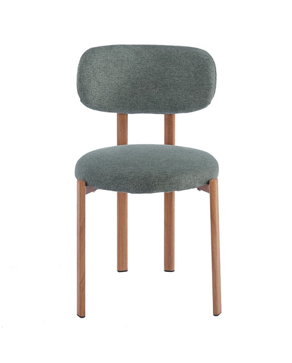 Silla O08B tapizada en verde oliva con estructura de acero para hostelería.