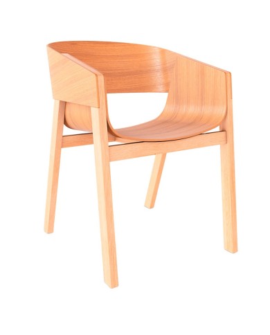 Silla TON Merano Haya de madera curvada apilable para hostelería.