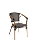 Sillón St Tropez de aluminio y textilene para hostelería exterior en terrazas y jardines.