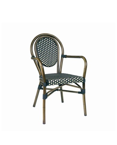 Sillón Bulevar de aluminio y médula. Ideal para restaurantes y cafeterías
