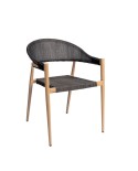 Sillón Osaka de aluminio con asiento y respaldo de textilene para terrazas, jardines y hostelería