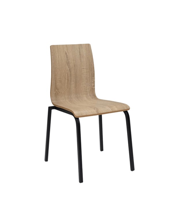 Silla Michigan M-4 de laminado con estructura metálica para restaurantes, cafeterías y espacios de hostelería.