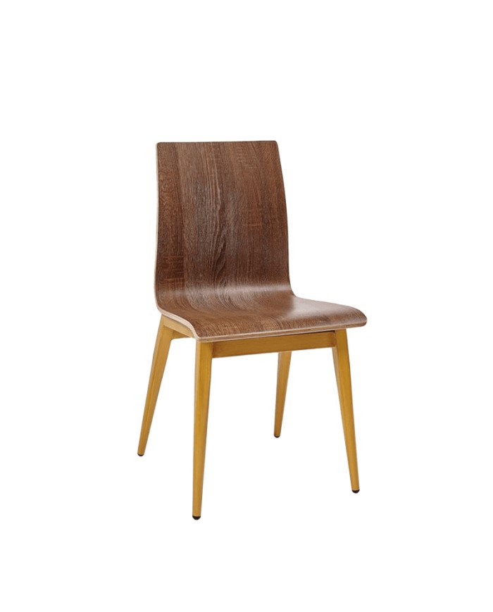 Silla Michigan C-4 metálica con laminado para restaurantes, cafeterías y espacios de hostelería así como en cocinas.