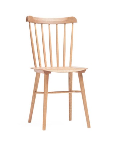 Silla TON Ironica de madera de haya con respaldo de siete varillas para hostelería.