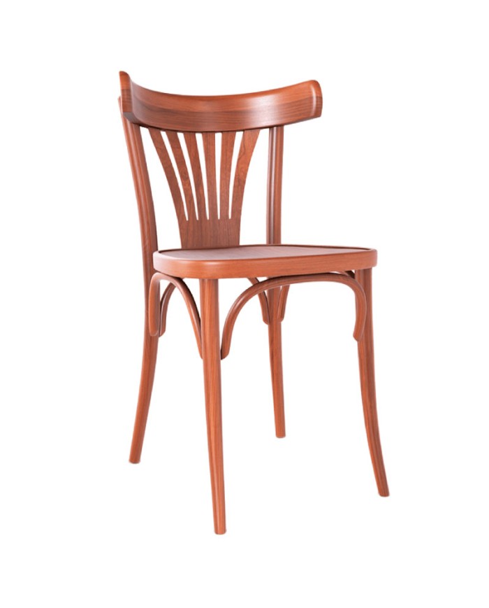 Silla TON 56 con respaldo de madera curvada y diseño tradicional.