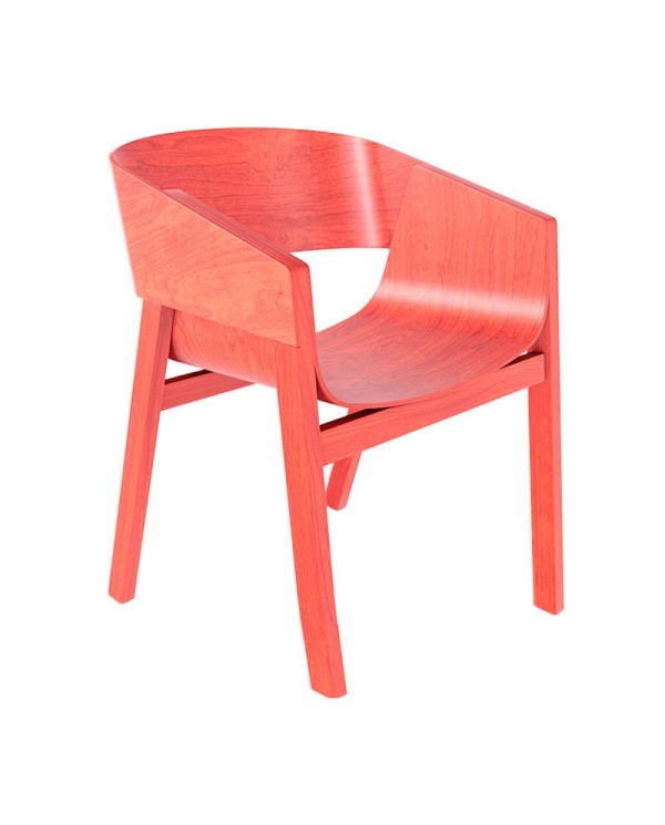 Silla TON Merano de haya con respaldo y asiento de madera.
