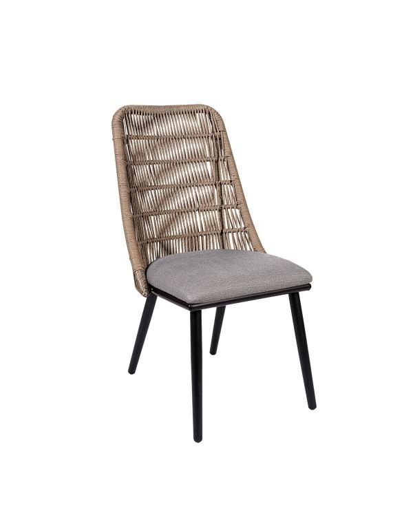 Silla Aloha curvada en cuerda y tapizada ZB86