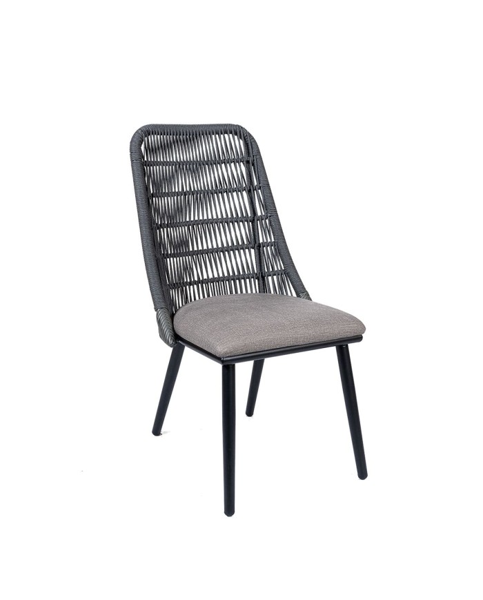 Silla Aloha curvada en cuerda y tapizada ZB86