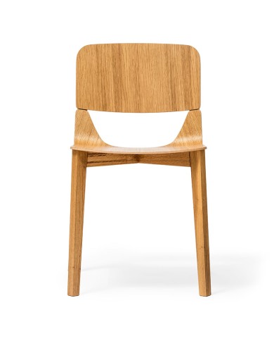 Silla TON Leaf Roble de madera para hostelería y espacios interiores